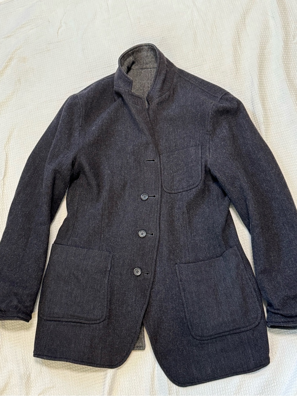 Dolce & Gabbana reversible made in Italy  Men's Gray Herringbone Blazer - Picture 3 of 14
